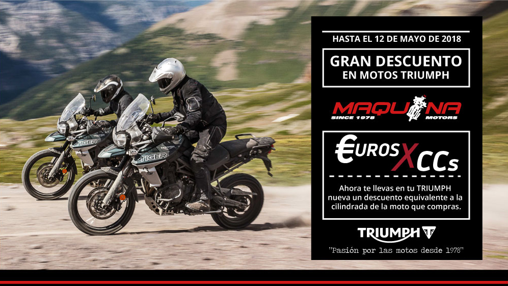 Promoción Triumph Descuentos en Moto Nueva: Euros por Cilindrada
