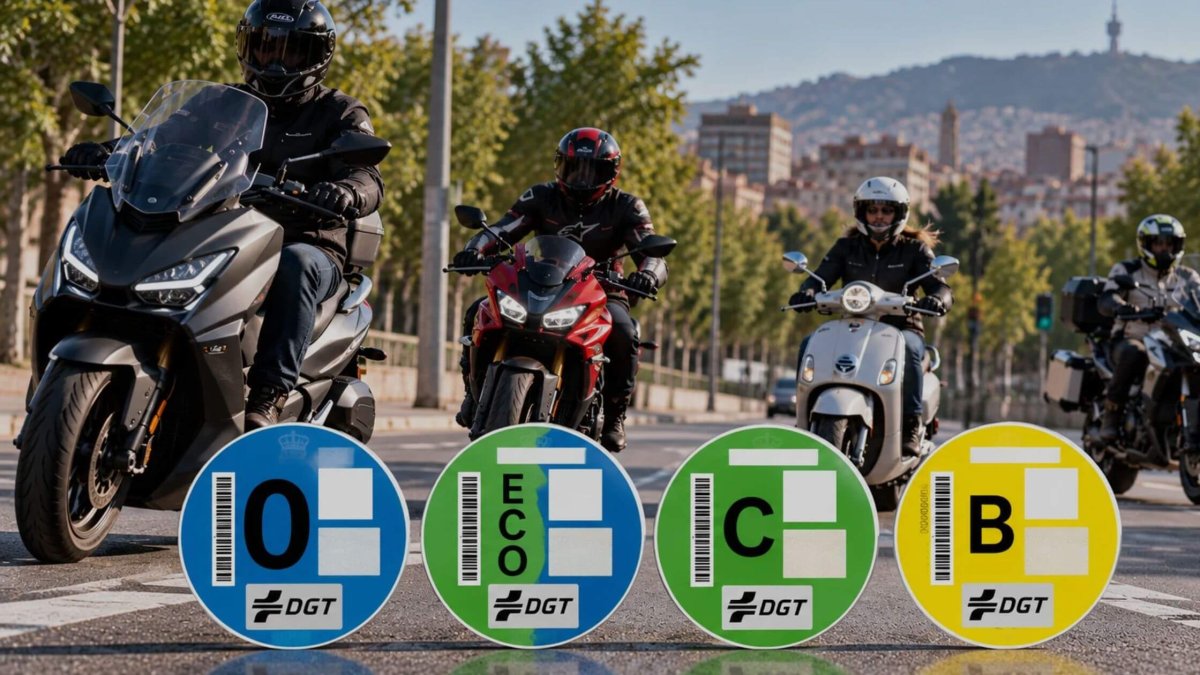 Llegan las Nuevas Etiquetas Medio Ambientales de la DGT para las motocicletas.