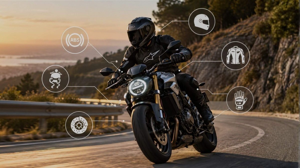 Elementos de seguridad activa y pasiva en motocicletas