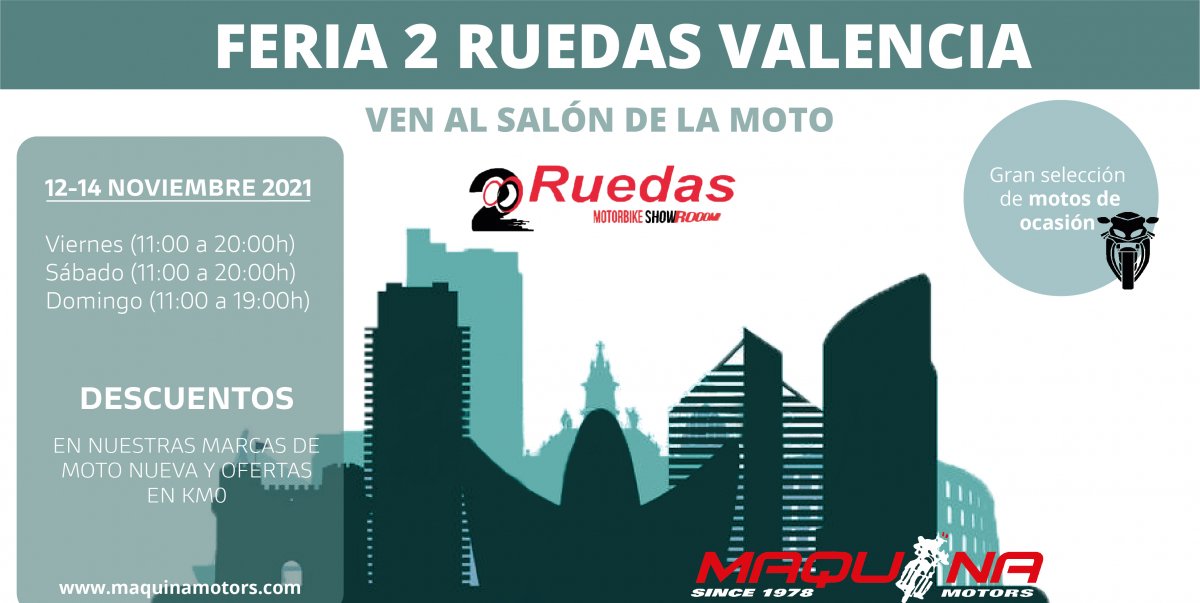 Maquina Motors estará presente en el evento 2 Ruedas de Valencia