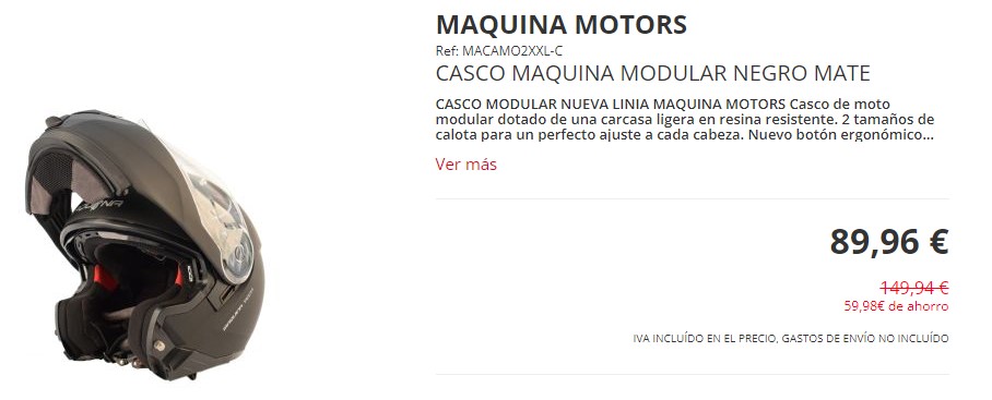 CASCO MAQUINA MODULAR NEGRO MATE