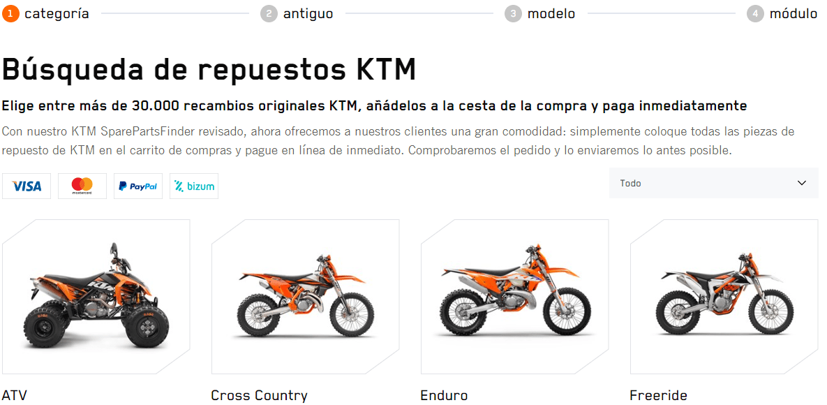 recambios originales KTM
