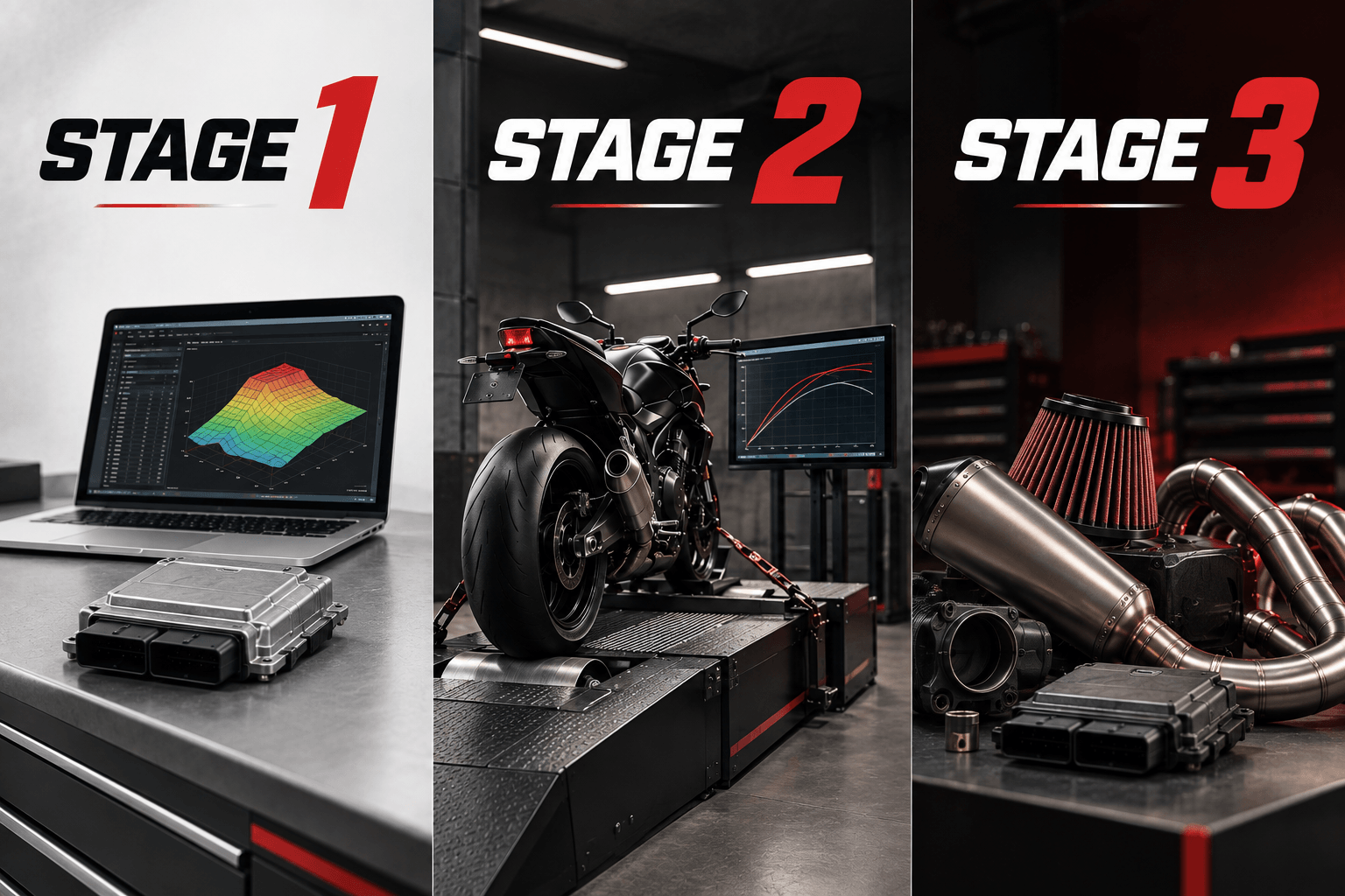 Stages de reprogramación de una moto