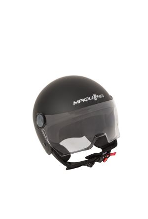 CASCO MAQUINA SEMI JET NEGRO MATE