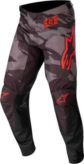 YOUTH RACER TACTICAL PANTSGRAY CAMO RED FLUO