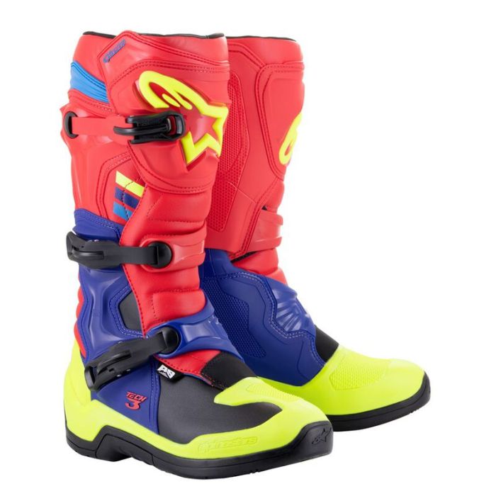 BOTAS TECH 3  ROJO/AZUL/AMARILLO