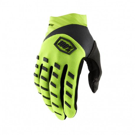 GUANTES 100% AIRMATIC YOUTH AMARILLO FLUOR / NEGRO 22 M