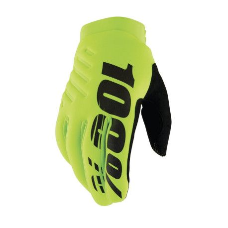 GUANTES 100% BRISKER AMARILLO FLUOR / NEGRO 22