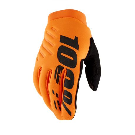 GUANTES 100% BRISKER YOUTH NARANJA FLUOR / NEGRO 22 M