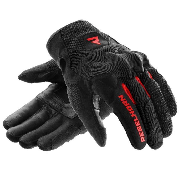 REBELHORN CORE BLACK RED GLOVES