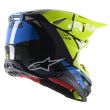 SUPERTECH S-M8 FACTORY HELMET ECE BLACK YELLOW FLUO BLUE GLOSSY