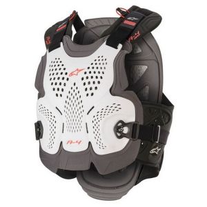 ALPINESTARS<br>A-4 MAX CHEST PROTECTOR WHITE ANTHRACITE RED